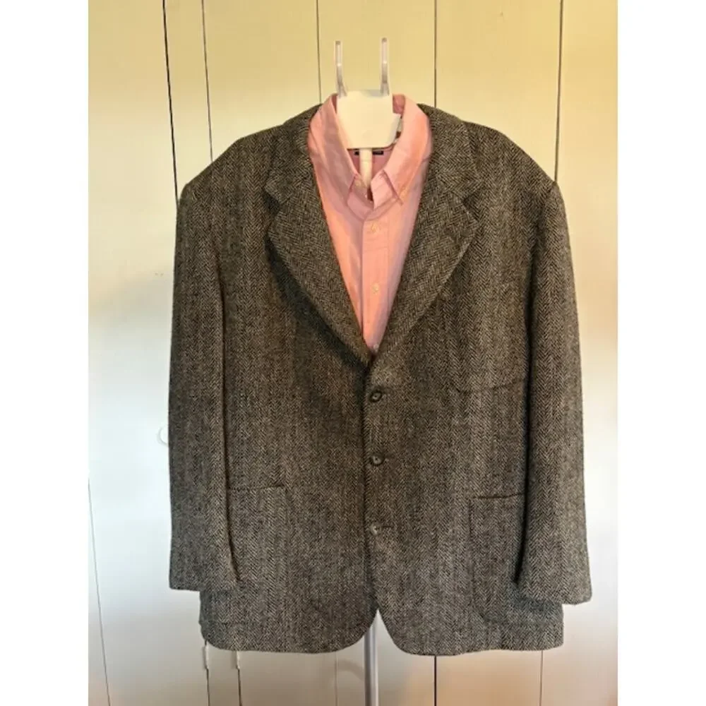 Vintage Harris Tweed x Hunt Club Pure Scottish Wool Blazer Jacket 46 Regular
